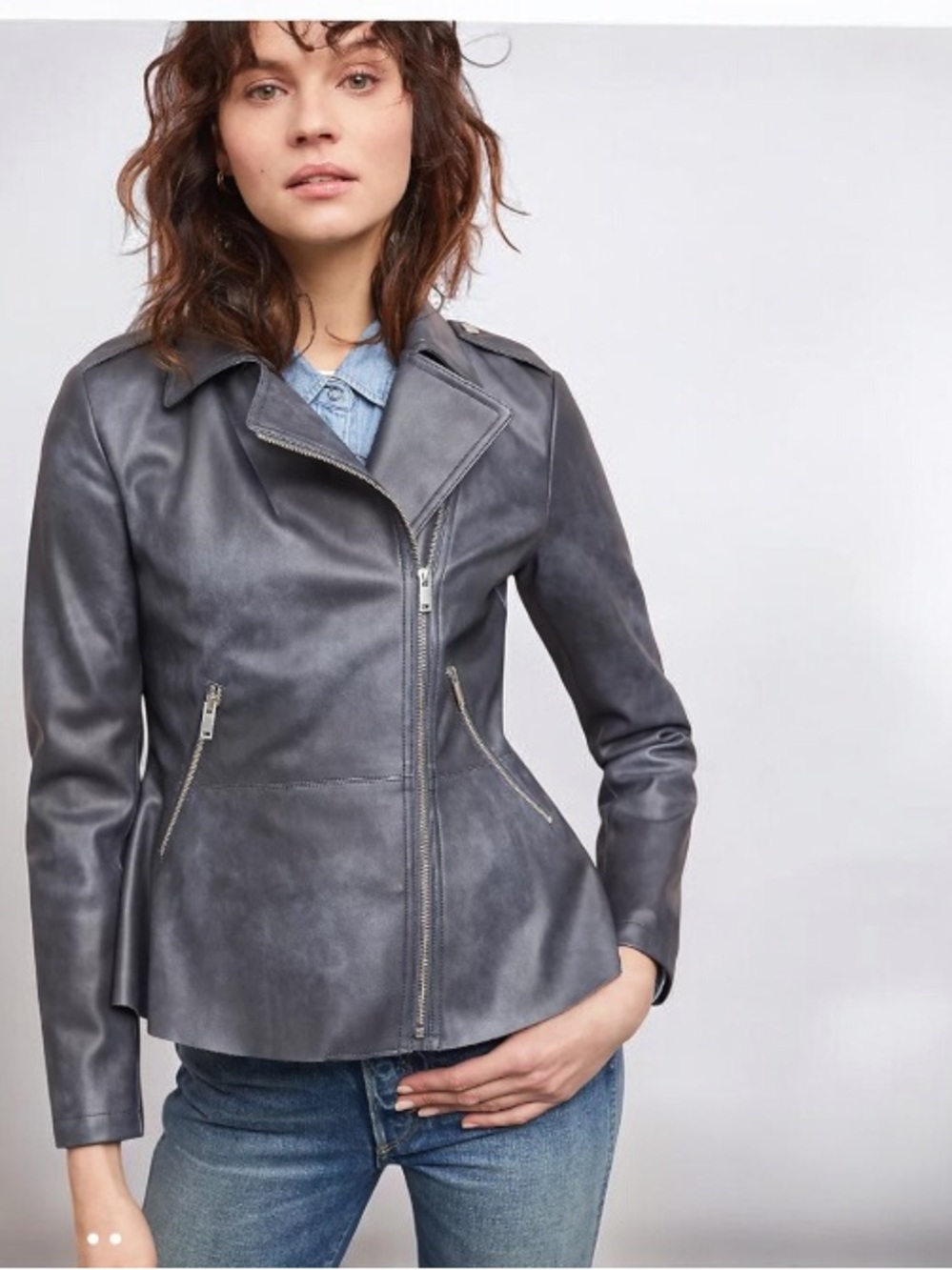 Anthropology Motto Peplum Silhouette Classic Jacket Size L